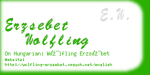 erzsebet wolfling business card